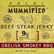Load image into Gallery viewer, Beef Steak Jerky - Obelisk Smokey BBQ 2.5 oz
